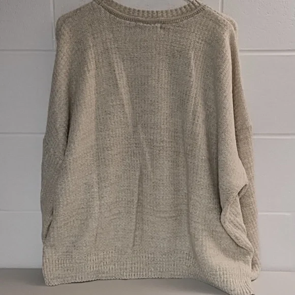 David Taylor XL Crew Neck Over Sized Sweater Beige Marled Thin Knit - Picture 2 of 7
